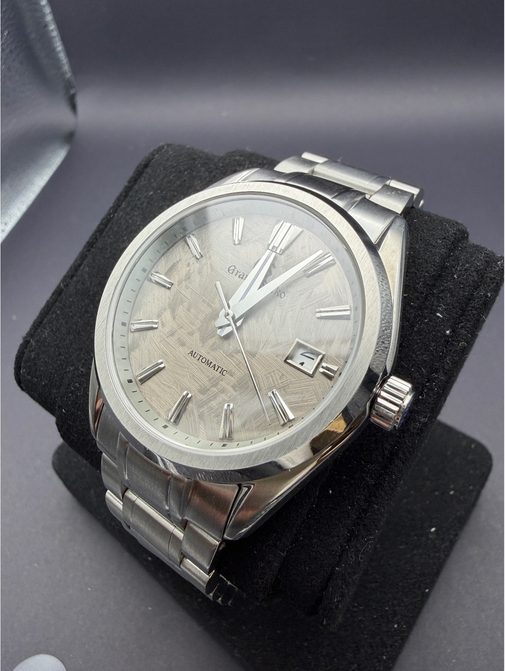 Custom Smoke Gray Textured Dial Automatic Watch Mod
